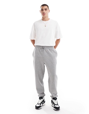 ASOS DESIGN essential tapered sweatpants in heather gray