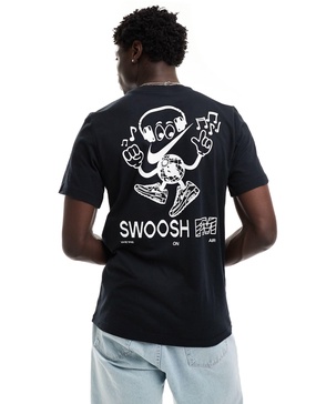 Nike Swoosh FM graphic backprint t-shirt in black