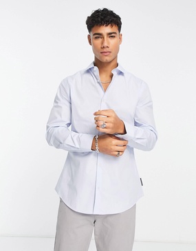 French Connection skinny shirt in light blue