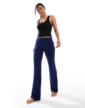 Cotton On sleep recovery roll waist pajama bottoms in navy