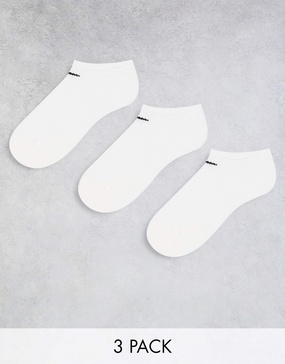 Nike Training Everyday Cushioned 3 pack sneaker socks in white