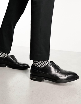 Walk London oliver brogues in black leather