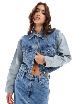 Mango mixed denim jacket in blue - part of a set