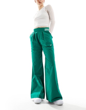 Nike Collection woven wide leg pants in green