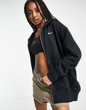 Nike Phoenix Fleece zip hoodie in black