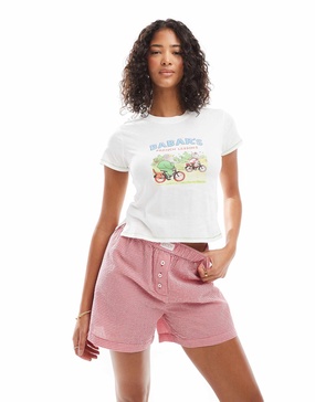 Cotton On pajama top with 90s style Babar french lesson graphic