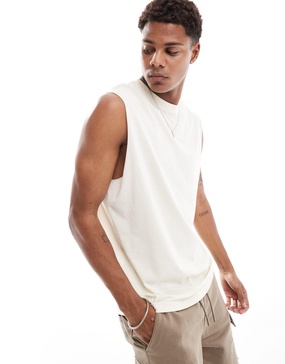 ONLY & SONS oversized tank in off white