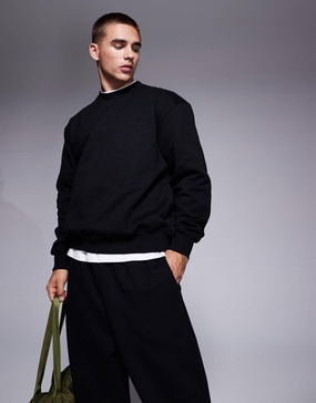 ASOS DESIGN premium heavyweight oversized sweatshirt in black