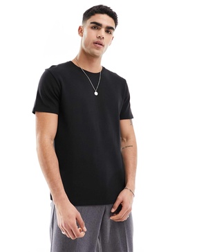 Brave Soul waffle knit T-shirt in black