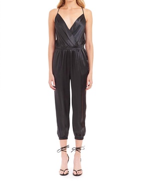 leah silk jumpsuit in black