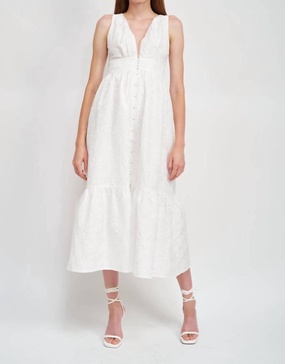 jacquard dress in off white