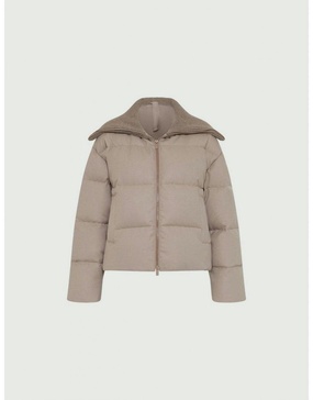 Giano Ribbed Collar Short Puffer Jacket Col: 002 Turtledove