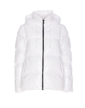 Pinko Logo Patch Hooded Down Jacket