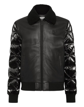 leather and nylon jacket