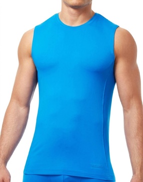 sport muscle tank top shirt in blue