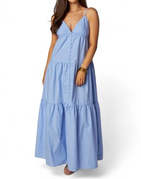 kenna tiered maxi dress in blue