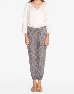 diamond all over embroidered pant in dusty mountain