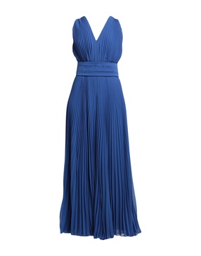 MAX MARA Blue Deep V-Neck Pleated Jumpsuit for Women - SS23 Collection