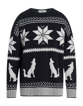 patterned-jacquard knitted jumper