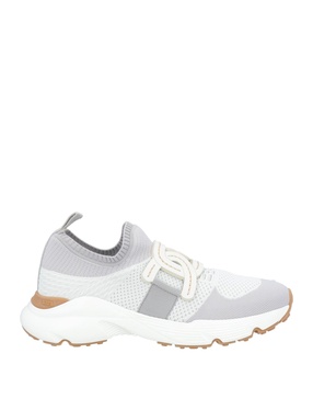 Leather-trimmed knit sneakers