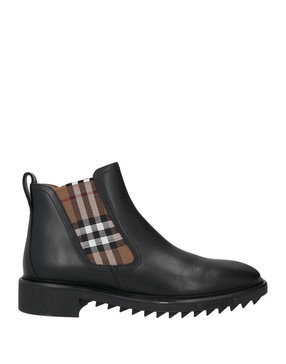 Burberry Check-Panelled Pull-On Ankle Boots