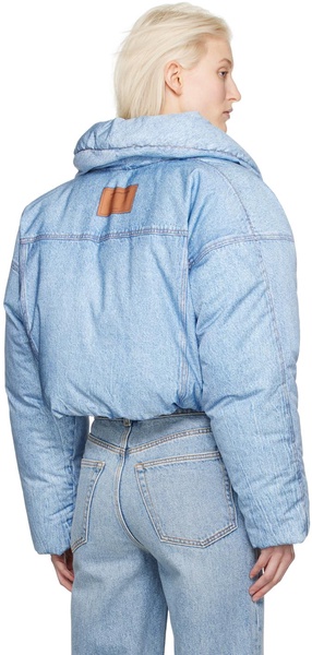 Blue Cropped Down Jacket