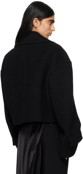 Black Davin Double-Breasted Short Jacket