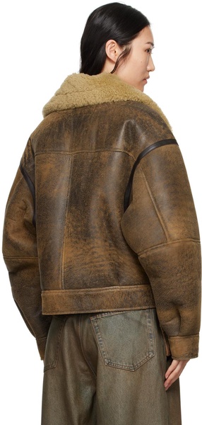 Brown Shearling Leather Jacket