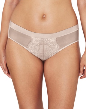 Bali Women's One Smooth U Underwear, Perfectly Pretty Hi Cut Panties, Mesh & Lace Underwear for Women