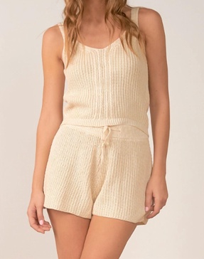 "madeline" crochet short in natural ivory