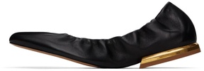 Black Leather Ballerina Flats