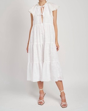 delilah midi dress in white