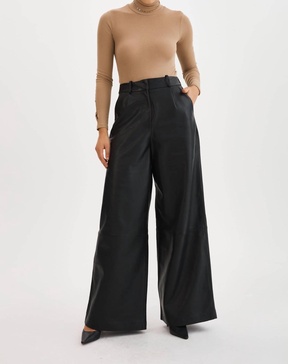 rossa leather trouser in black