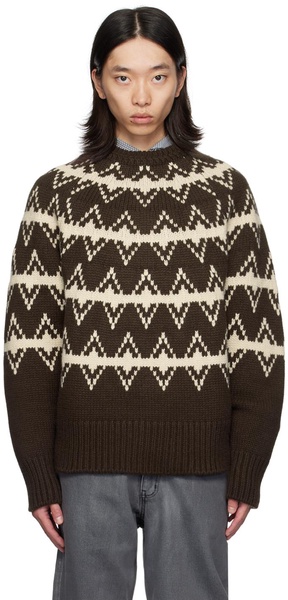 Brown Jacquard Sweater