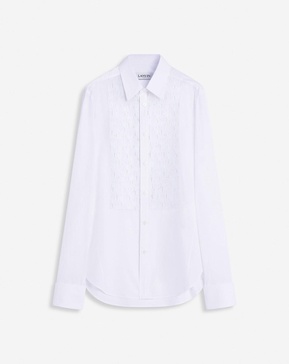 Fitted shirt with an embroidered bib front