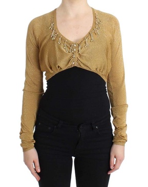 Cavalli  Women Gold Embellished Gold Shrug