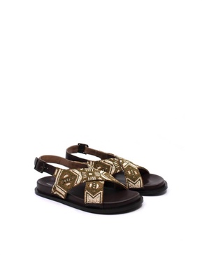 women's mali beaded sandal in neutral multi