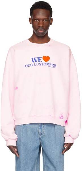 Pink 'Love Our Customers' Sweatshirt