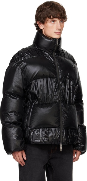 Black Gathered Down Jacket