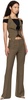 Khaki Teri Bootleg Trousers