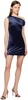 Navy Twisted Shoulder Minidress