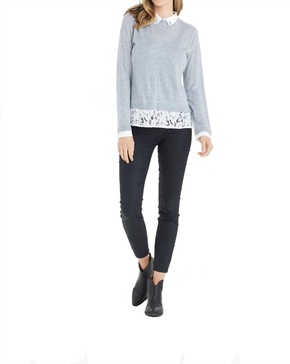 amanda rhinestone sweater in grey