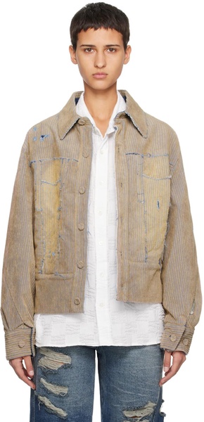 Beige Carid Denim Jacket