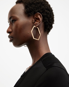 Astrid Large Hexagon Hoop Earrings