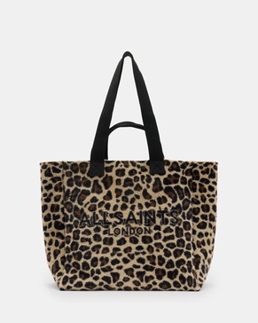 Izzy Leopard Print Logo Tote Bag