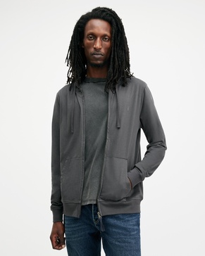 Brace Zip Up Brushed Cotton Hoodie