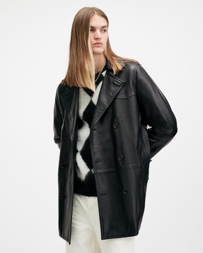 Kessler Double Breasted Leather Coat