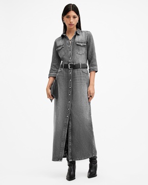 Blair Long Sleeve Denim Maxi Dress