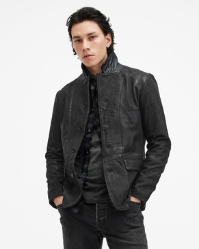 Survey Double Layered Leather Blazer