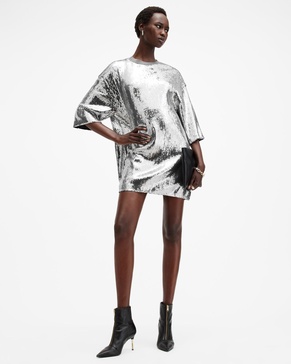 Opal Sequin T-Shirt Mini Logo Dress